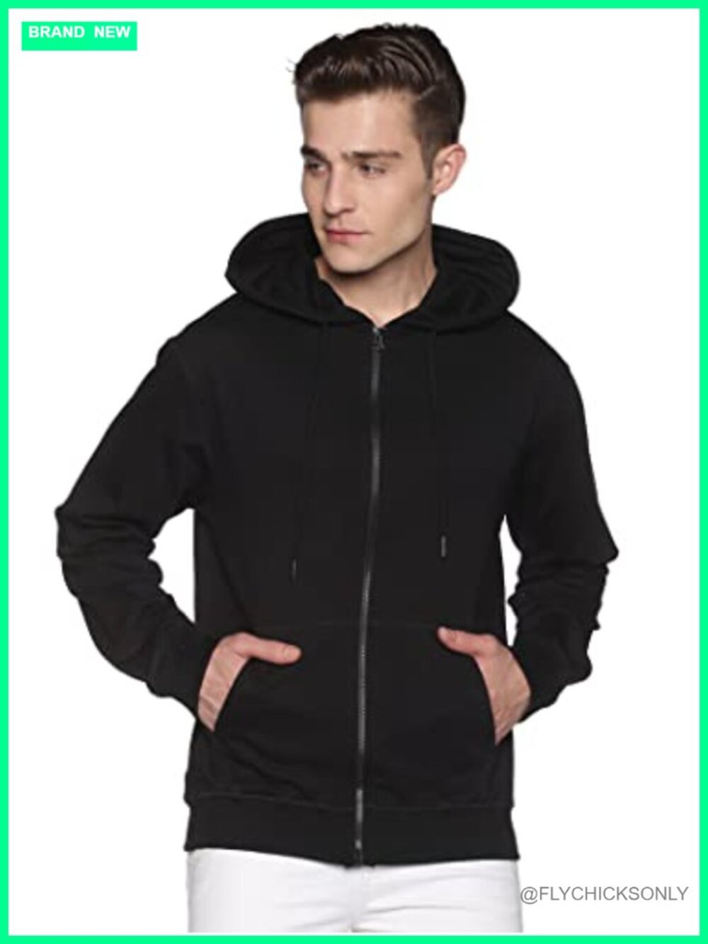 Men's 100% Cotton Fleece Full Zip Hoodie Heavyweight Sweatshirt